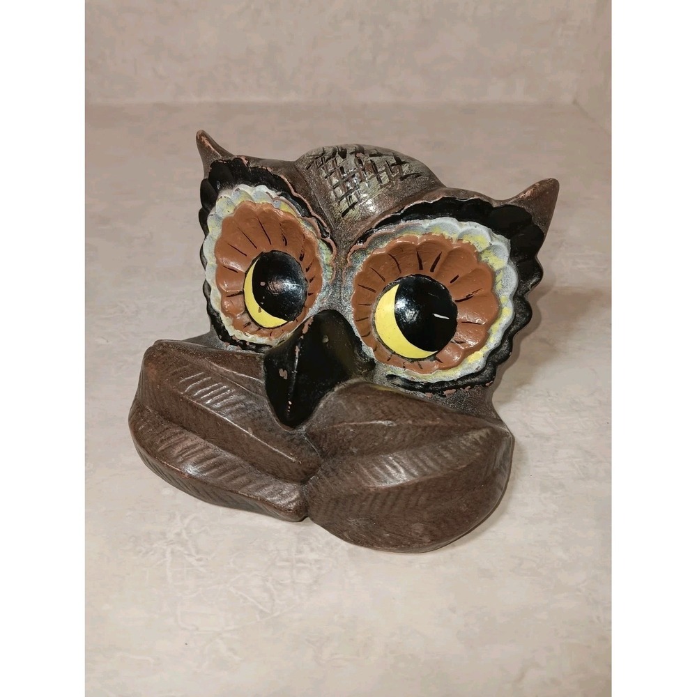 Vtg Eyeglass Holder Owl Readers MCM Ceramic Functional Art CHIPPED